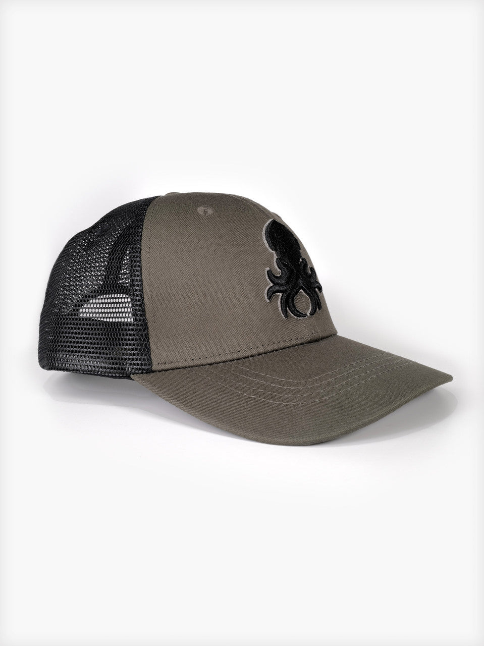 Kraken Logo Grey Silhouette  Snapback Trucker Cap